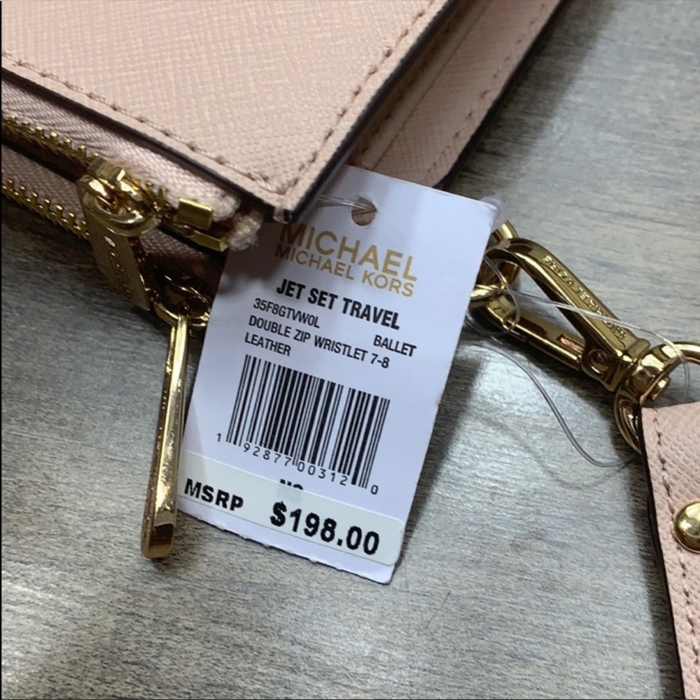 MICHAEL KORS LG DOUBLE ZIP wristlet BALLET - Picture 12 of 16